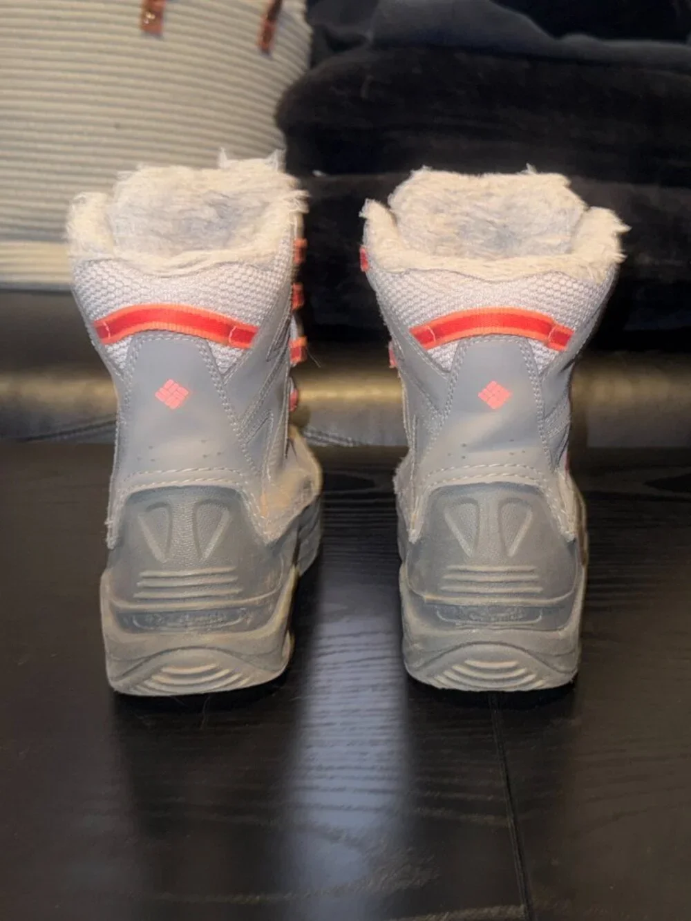 size 3 Columbia Kids Snow Boots Gray Red